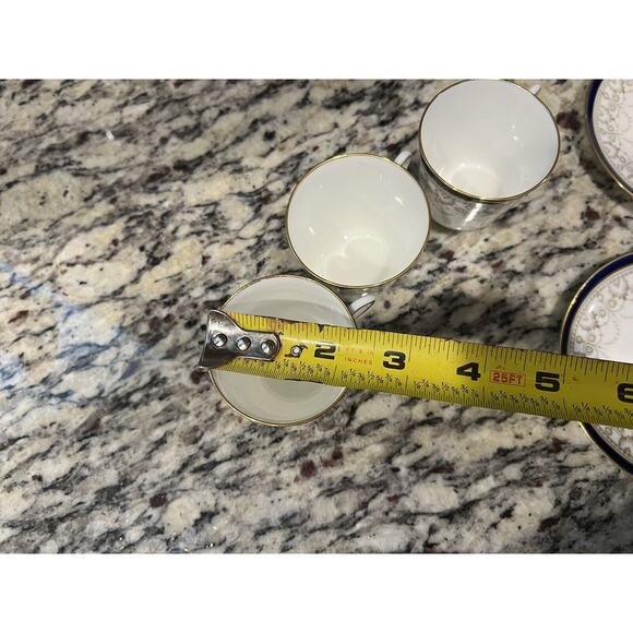 Cauldon 1900s Demitasse Espresso Set Cup Saucer 414J Antique 7 Pcs Blue Gold - Picture 13 of 16